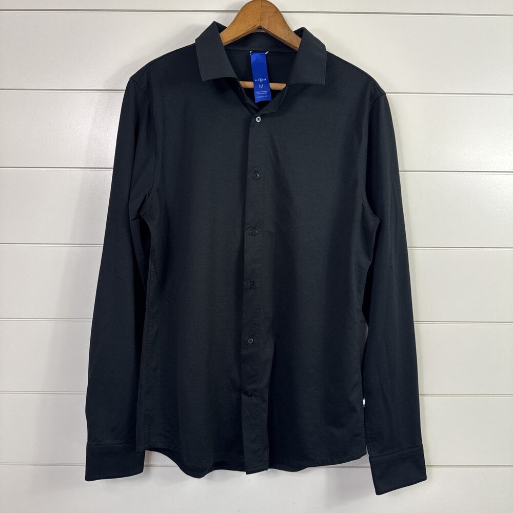 KIT and ACE City Tech Long Sleeve Classic Fit Shirt Button Front Black sz M